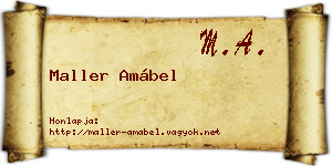 Maller Amábel névjegykártya